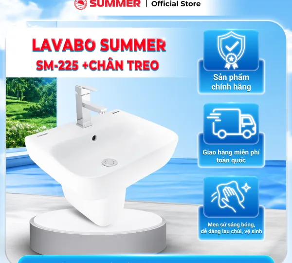 LAVABO SM - 225 + CHÂN TREO