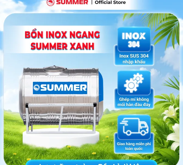 BỒN INOX SUMMER XANH NGANG
